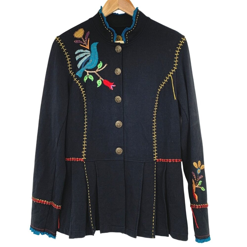 Double D Ranch XS/S Black Stretch Knit Blazer RH10469 GUC Western Couture
